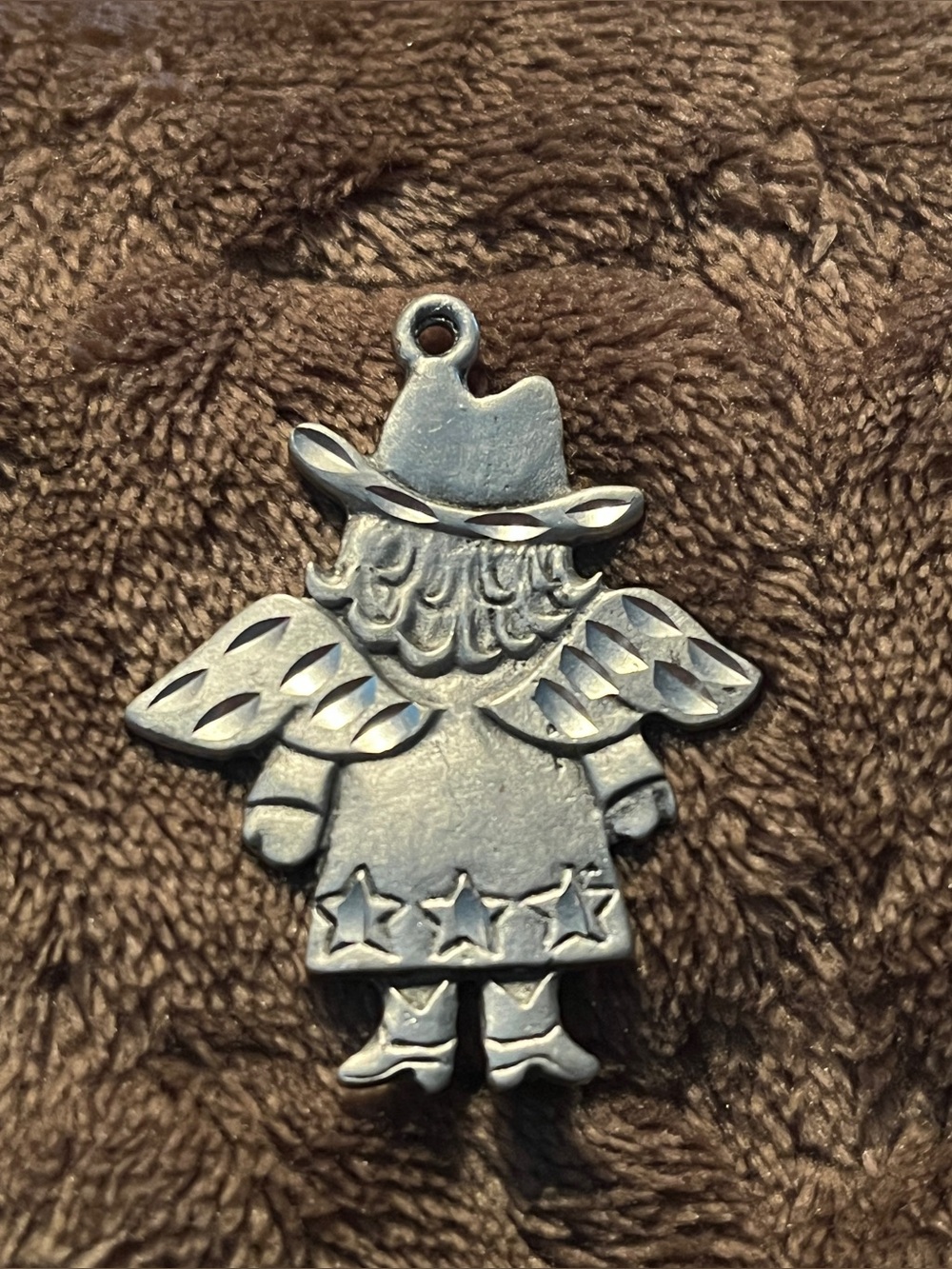 Jeep Collins 925 Sterling Silver Cowgirl Angel Pendant VTG 1 3/8" x 1 3/4"